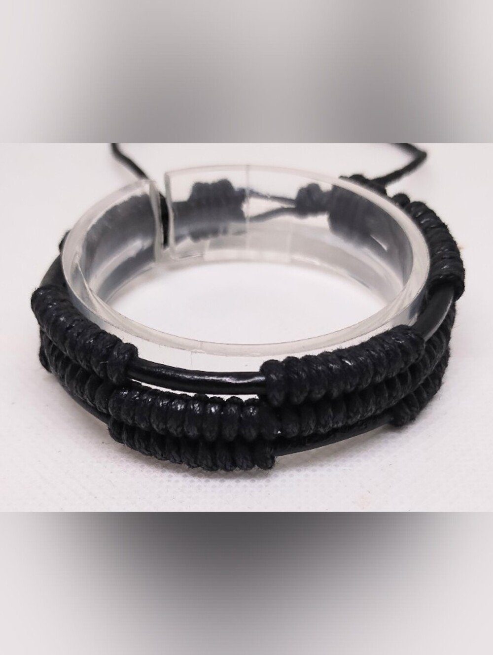 Men's Bracelet Leather Braided Layered Black Jewelry New G18